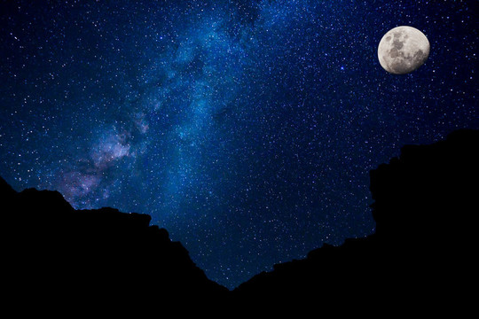 夜空中的星星；銀河系