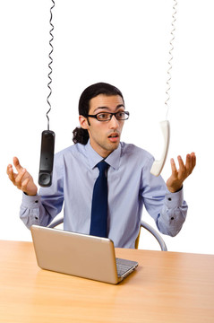 商人在電話里交談