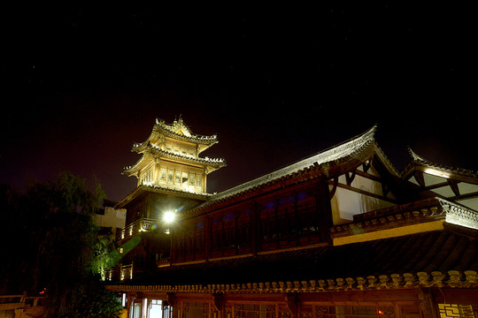 臺(tái)兒莊古城夜景