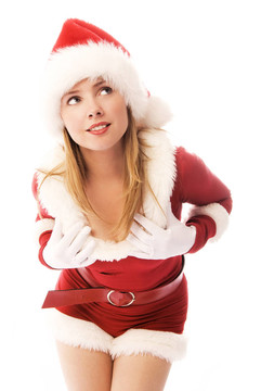 夢(mèng)幻女孩打扮成Santa