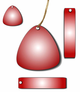 空白3D紅標(biāo)簽綁隔離