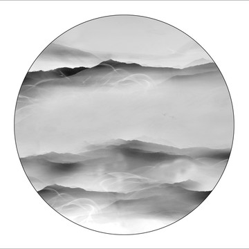 水墨山水裝飾畫(huà) 未分層