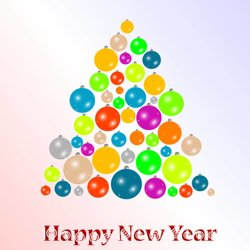 2012新年背景與圣誕樹(shù)球