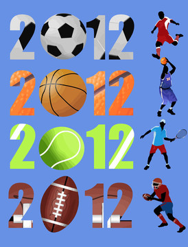 新年快樂2012運(yùn)動(dòng)概念
