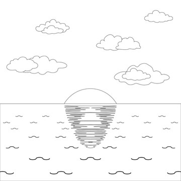 太陽與海洋；輪廓