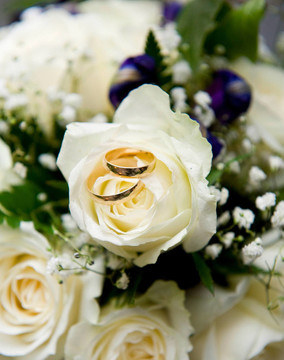 白玫瑰結(jié)婚戒指