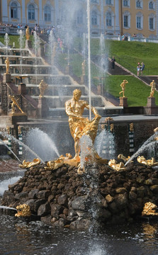 Samson Fountain；在pertergof大串聯(lián)；圣彼得堡；R