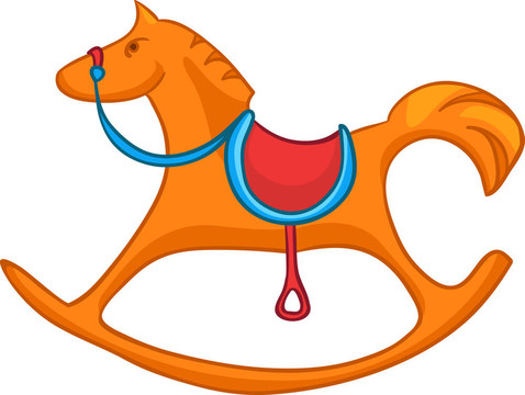 卡通家庭玩具馬