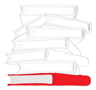 一堆白色背景下的書籍