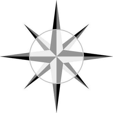 向量的灰色windrose