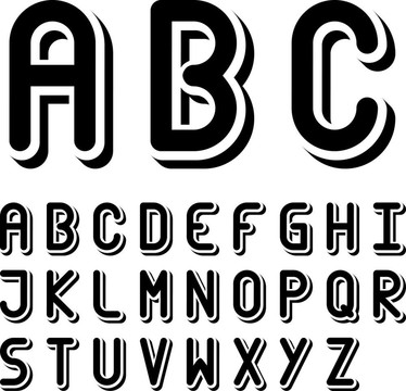原3D黑白字體字母