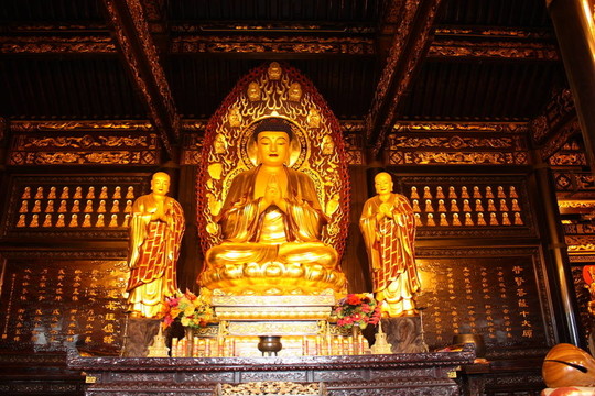 佛教寺廟。佛像