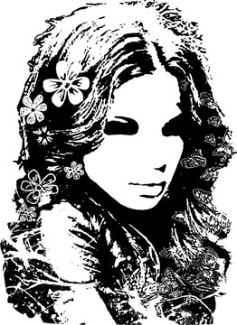用花裝飾漂亮的女士