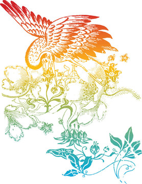 東方經(jīng)典鳥插畫