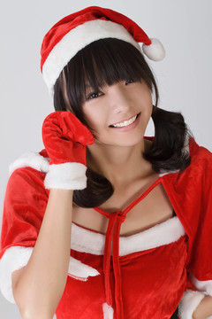 可愛的圣誕女孩