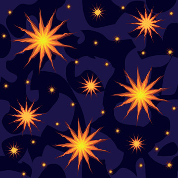 夜空中星星的無(wú)縫背景