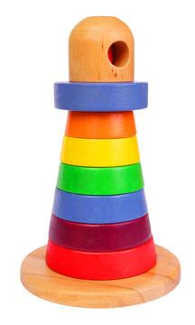 木制玩具的灯塔