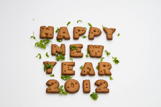 新年2012餅干和樹葉
