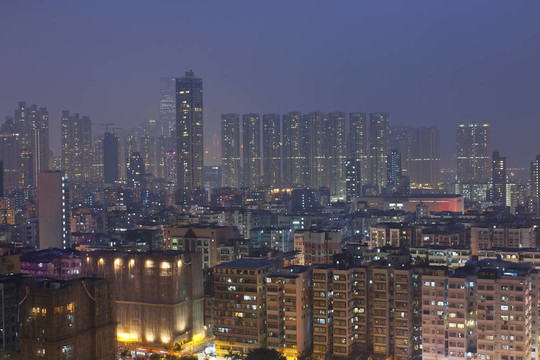 香港市中心的夜晚