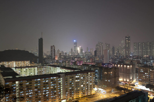 香港市中心的夜晚