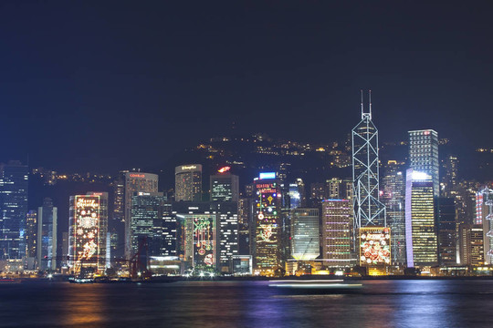香港的夜景在圣誕節(jié)