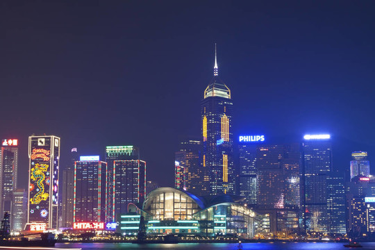 香港的夜景在圣誕節(jié)