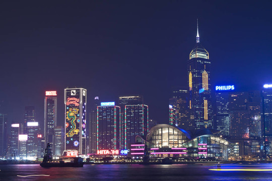 香港的夜景在圣誕節(jié)