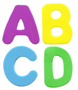 五彩繽紛的泡沫字母