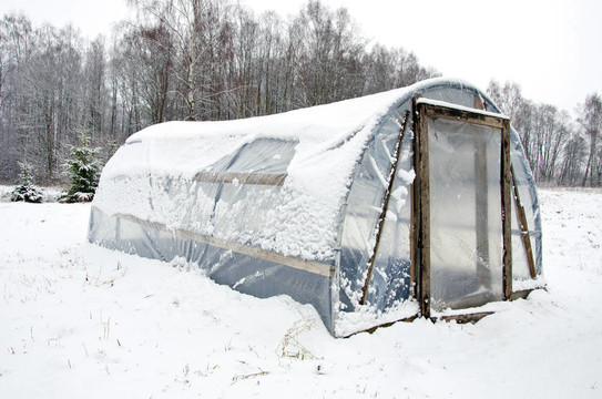 木制的DIY自制溫室塑料雪