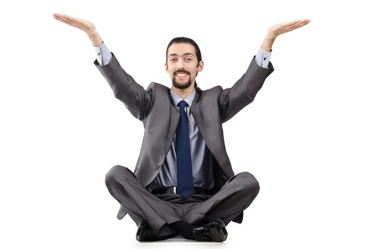 商人在白色背景下孤立