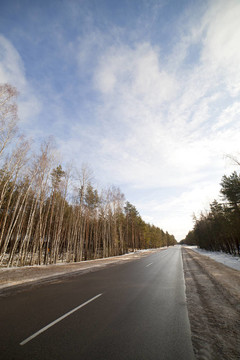 冬天的路。