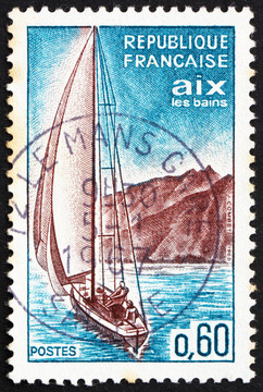 郵票法國1965帆船；Aix les Bains