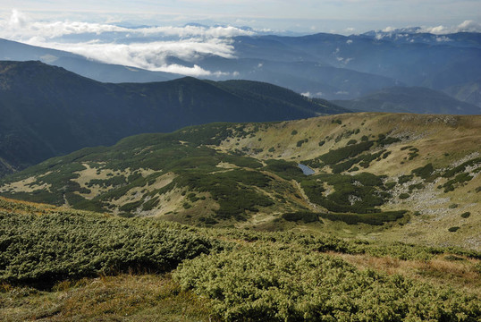 在喀爾巴阡山脈美麗的山景