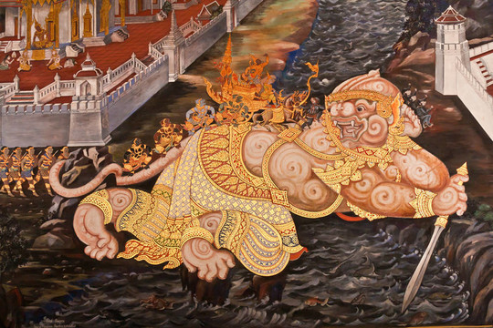杰作羅摩衍那畫寺在泰國(guó)