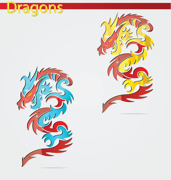 閃亮優(yōu)雅的宗教龍象征