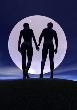夜晚的年輕戀人