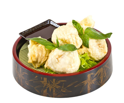 日本料理；炸香菇