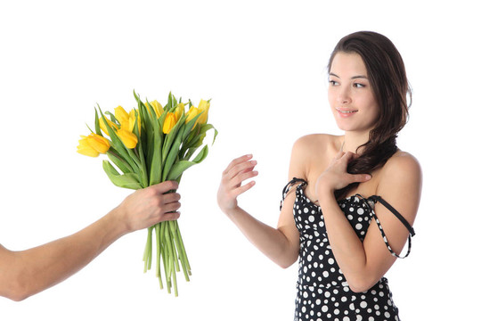 女孩收到鮮花
