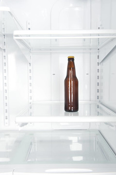 冰箱里的啤酒瓶
