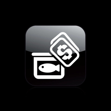 說明單孤立市場(chǎng)魚圖標(biāo)