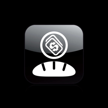 說(shuō)明單一的孤立面包價(jià)格圖標(biāo)