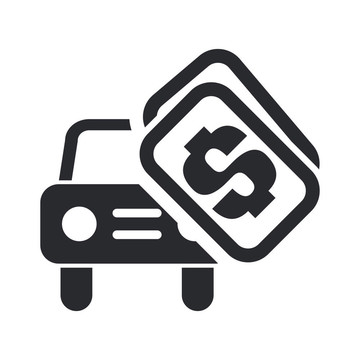 說明單個孤立的汽車銷售圖標(biāo)