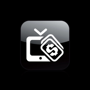 說明單孤立付費(fèi)電視圖標(biāo)