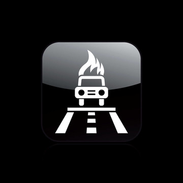 說明單個(gè)孤立汽車燃燒圖標(biāo)