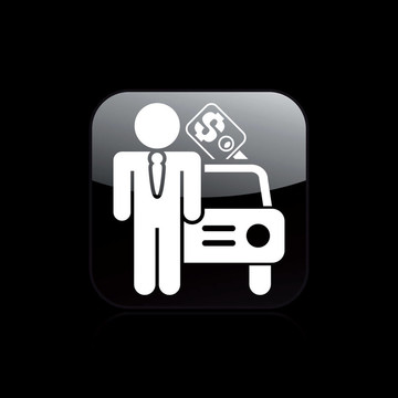 說明單個孤立的汽車銷售圖標(biāo)
