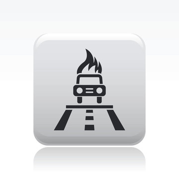 說明單個(gè)孤立汽車燃燒圖標(biāo)