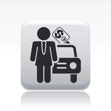 說明單個孤立的汽車銷售圖標(biāo)