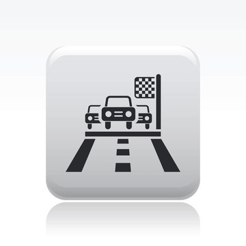 說明單一孤立賽車圖標