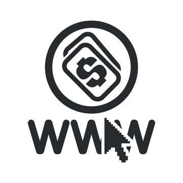 說明單個(gè)孤立的Web貨幣圖標(biāo)