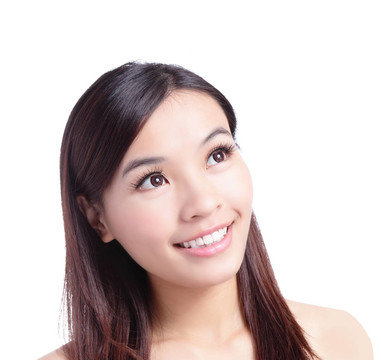 美女微笑看著復制空間